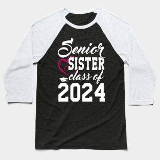 Class of 2024 Senior Gifts Funny Senior Sister Baseball T-Shirt
